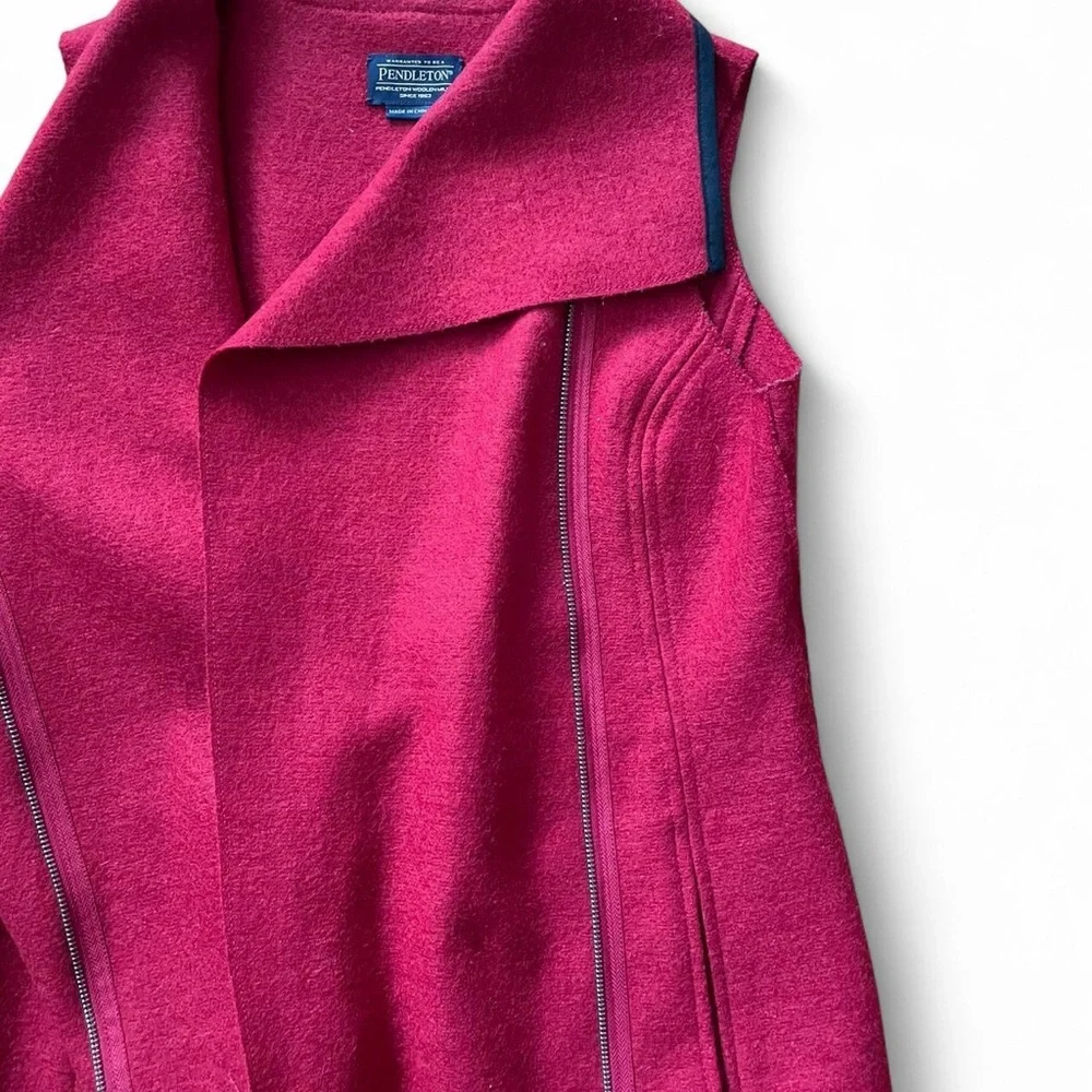 Unique Pendleton Scarlet Woolen Long Vest - Picture 3 of 3
